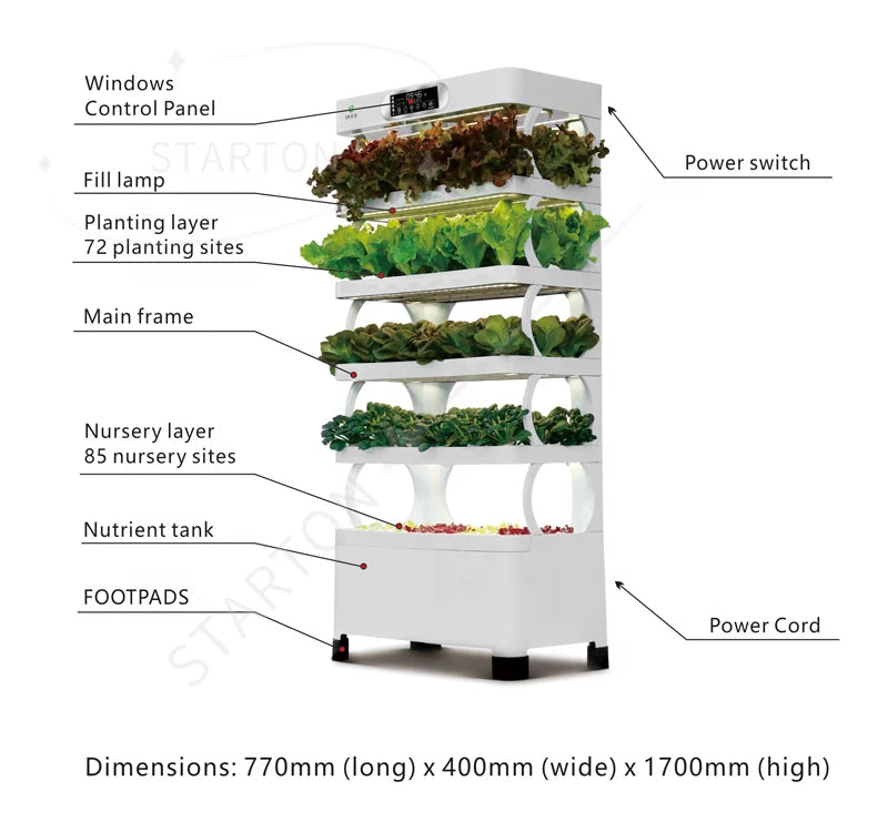 Indoor Home Smart Herb Garden Intelligente Microgreens Aquaponics Aeroponic Vertical Hydroponic Kit Hydroponics Growing System