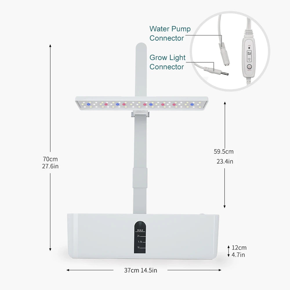 Smart Garden Hydroponics Growing System Indoor Herb Garden Kit Automatic Timing LED Grow Lights Water Pump for Home Flower Pots